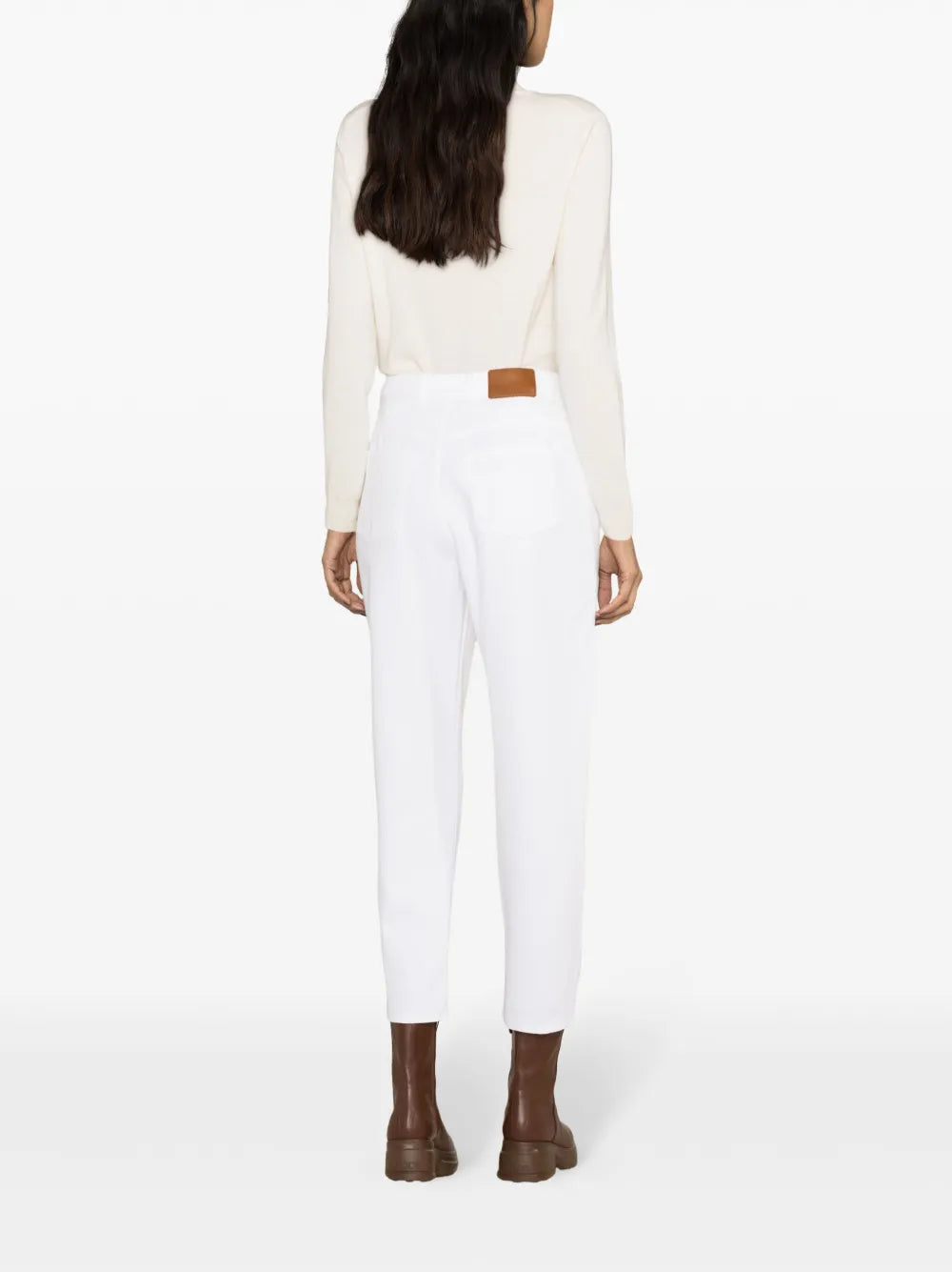 Pantalons Jean mom Moncler Blanc Femme