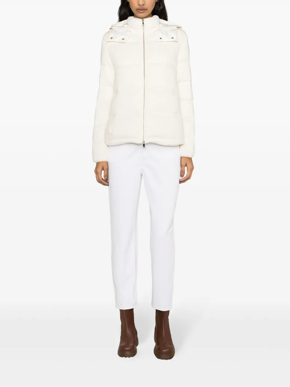 Pantalons Jean mom Moncler Blanc Femme