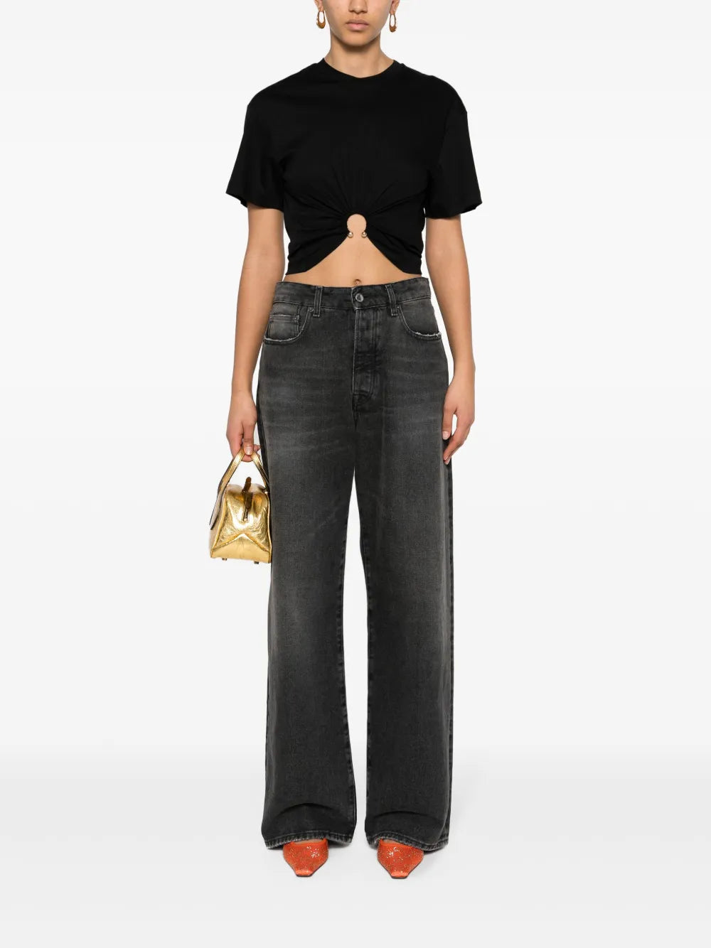 T-shirt T-shirt Piercing Rabanne Nero Femme