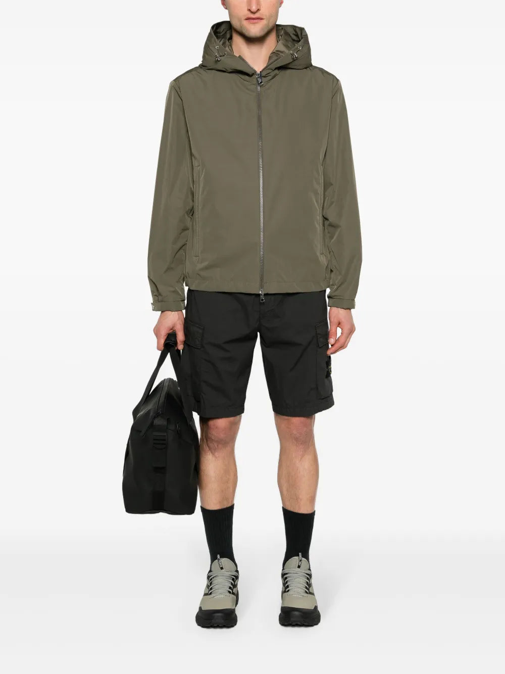 Vestes Veste Traversier Moncler Kaki Homme
