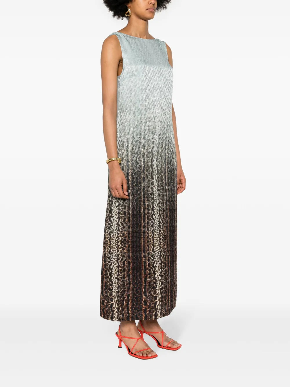 Vestidos Vestido de Seda Fendi Azul Femme