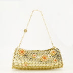 Sacs à main et épaule Pochette in Metallo Dorato del 1969 con Fiori in Strass Rabanne Doré Femme