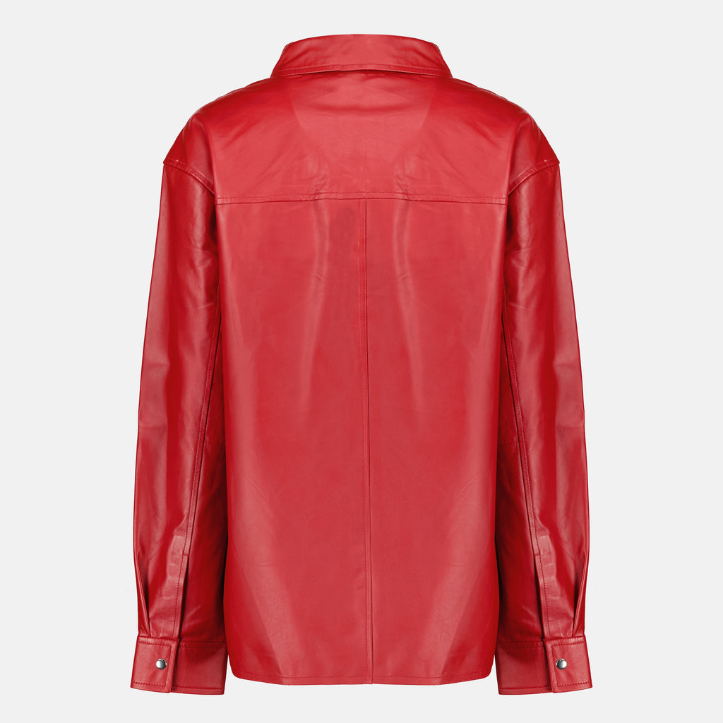 Manteaux Surchemise en cuir rouge Iro Rouge Femme