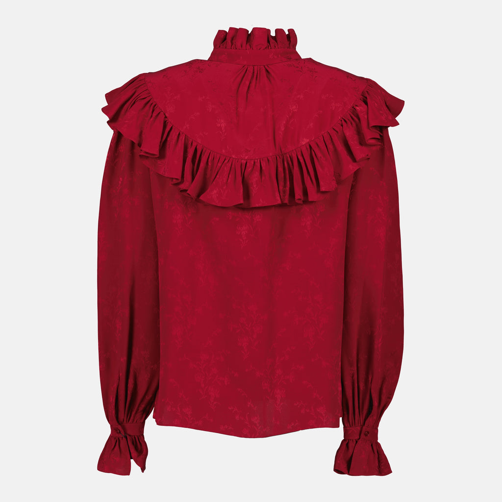 Image de l'article Blouse en soie de la marque Saint Laurent pour Femme - Saison Automne-Hiver 2025 - Vue de Dos