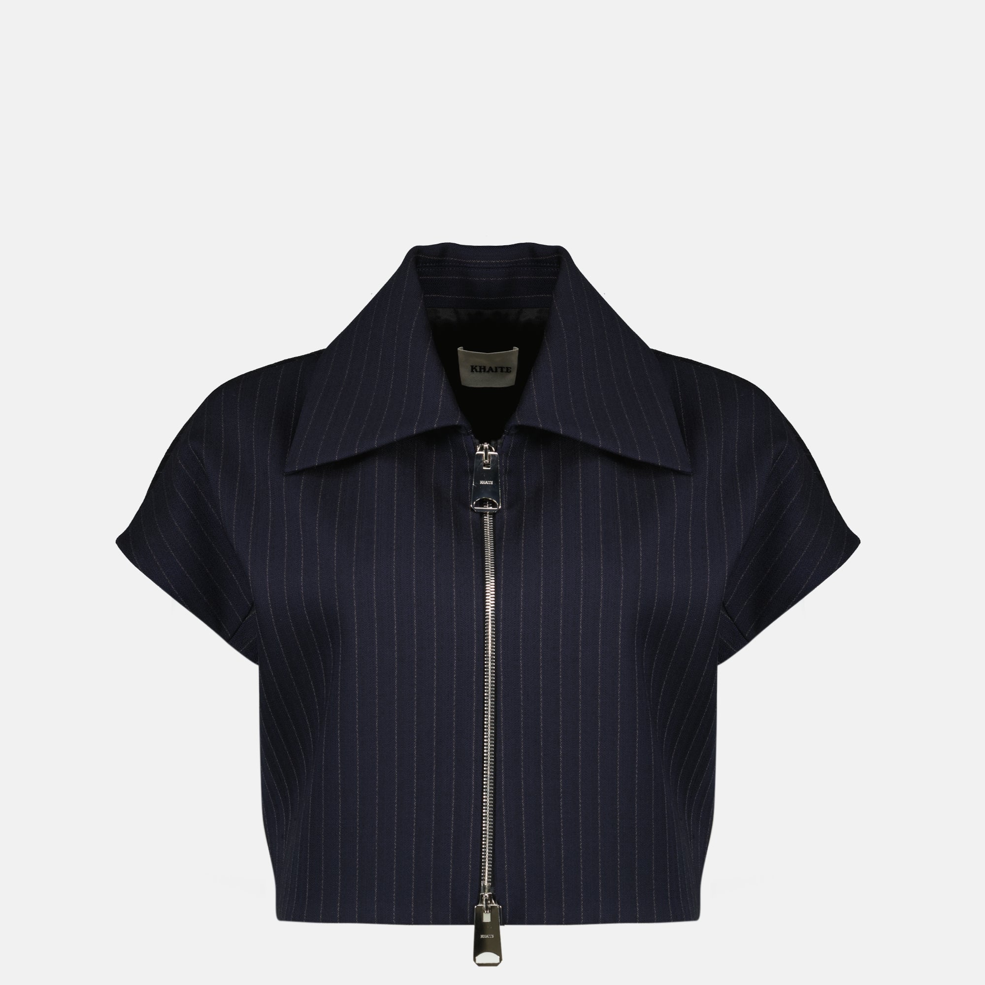 Image de l'article Haut court Robin à rayures de la marque Khaite pour Femme - Saison Printemps-Été 2026 - Vue de Face