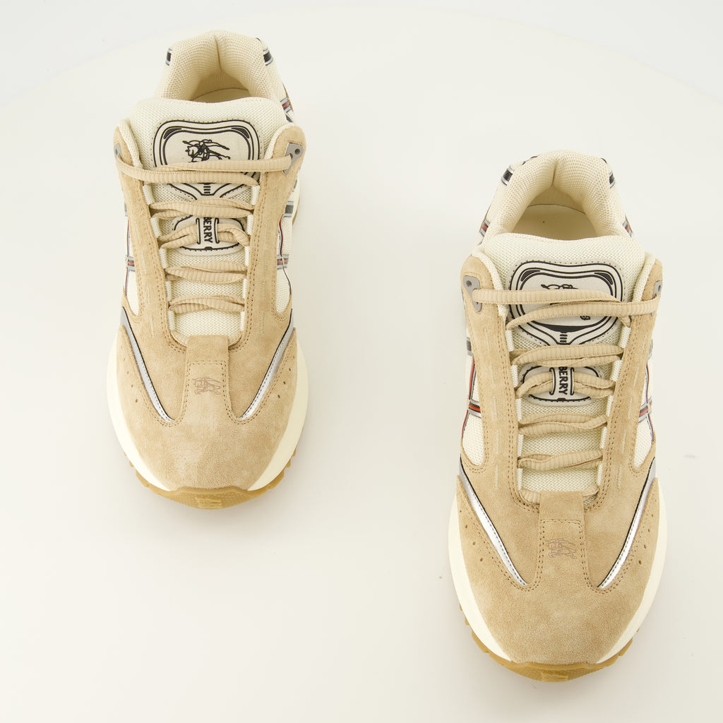 Baskets Eclipse Brown Sneakers Burberry Beige Homme