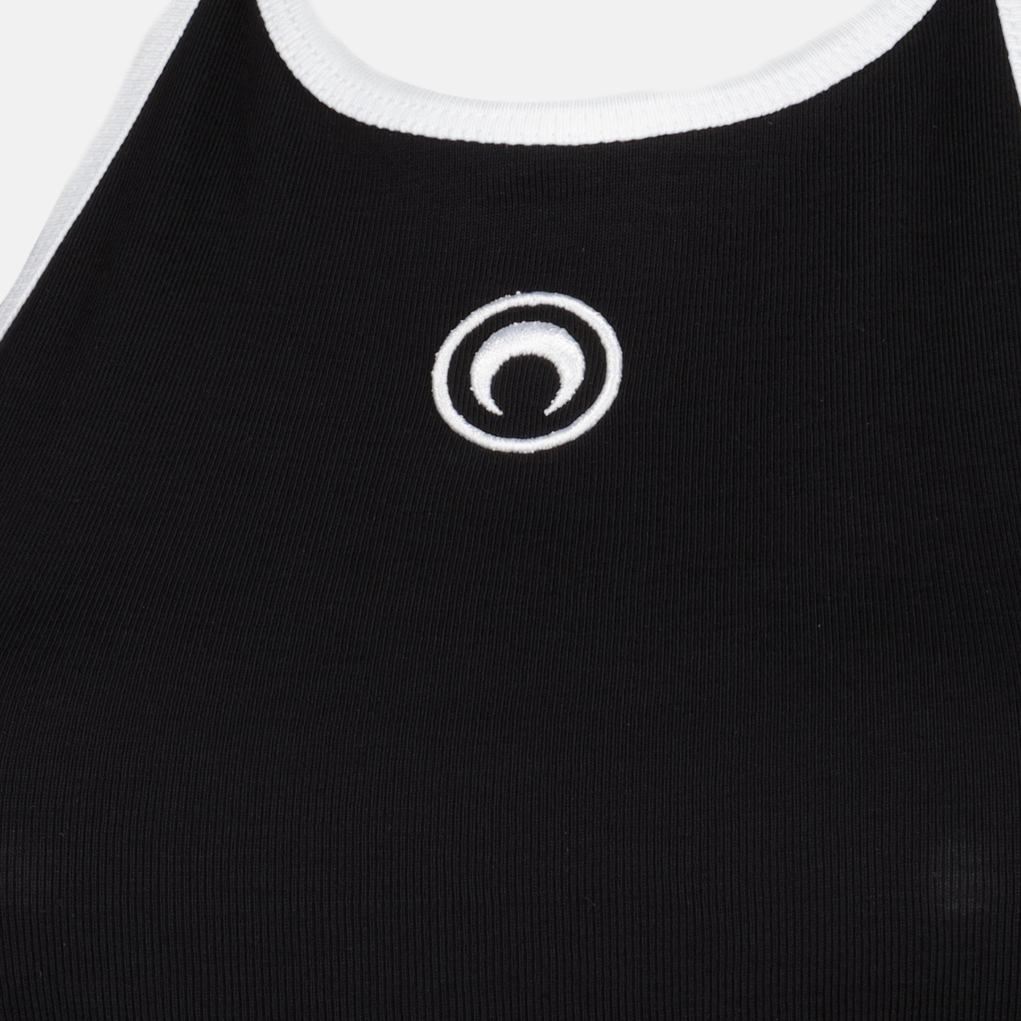 Tops Schwarzes Jersey-Haltertop Marine Serre Noir Femme