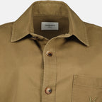 Imagem da camisa em gabardine caqui da marca Saint Laurent para Mulher - Outono-Inverno 2025 - Vista Detalhada 2