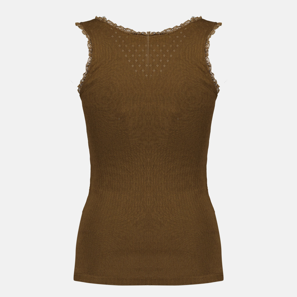 Immagine del Top senza maniche in jersey marrone di Miu Miu per Donna - Collezione Primavera-Estate 2026 - Vista Posteriore