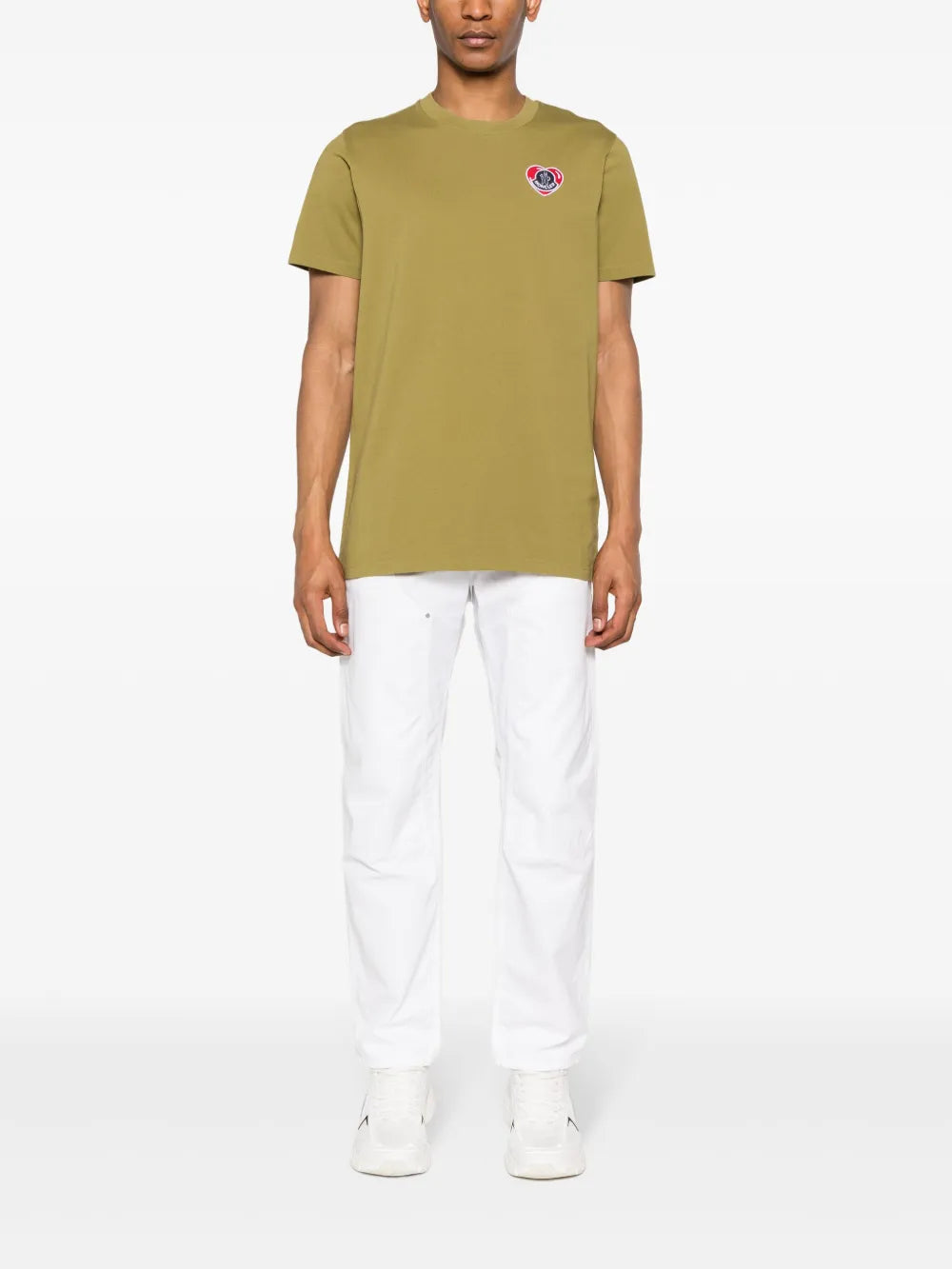 T-shirts T-shirt à logo coeur Moncler Kaki Homme
