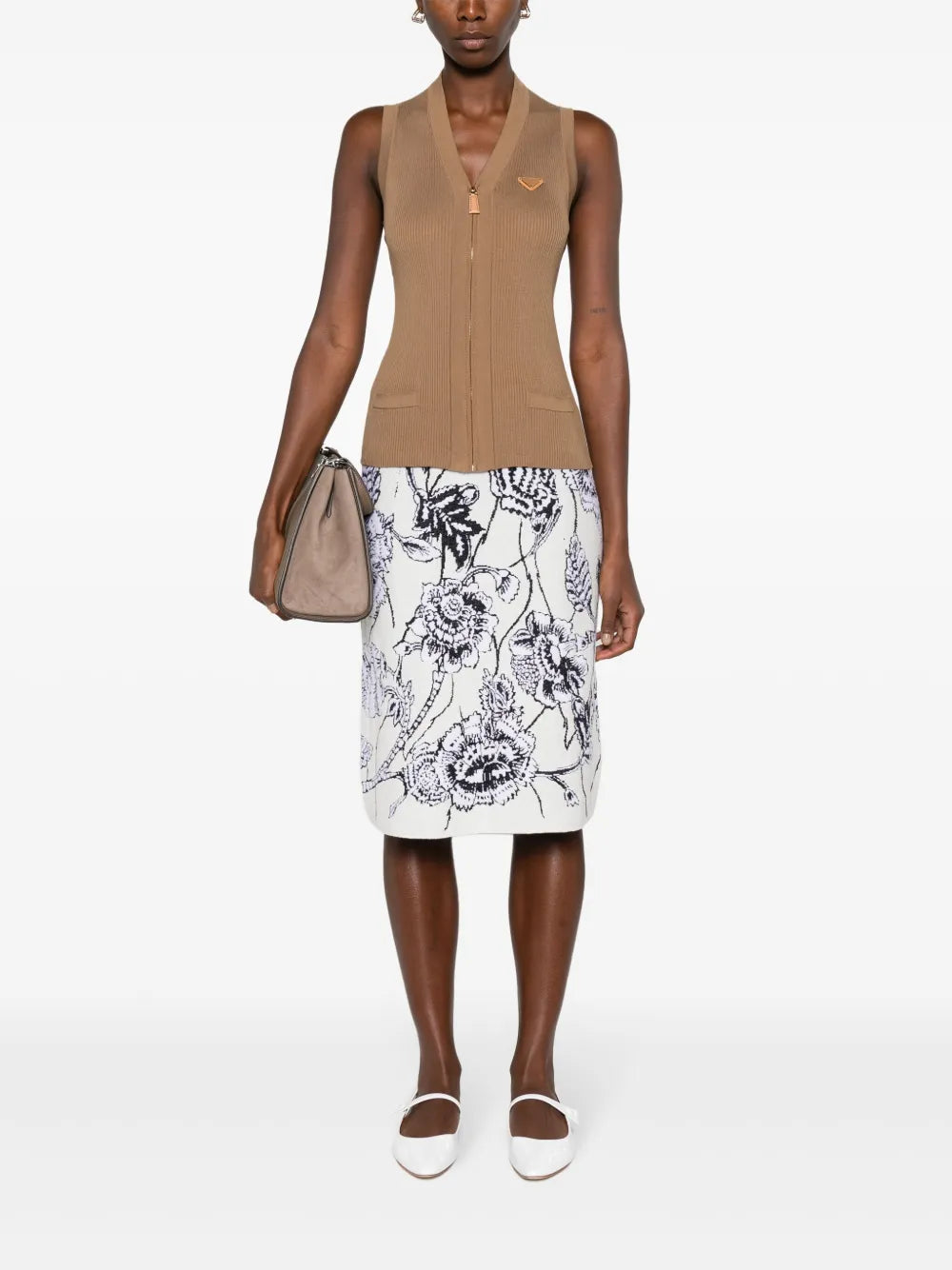 Vestes Gilet sans manches Prada Marron Femme