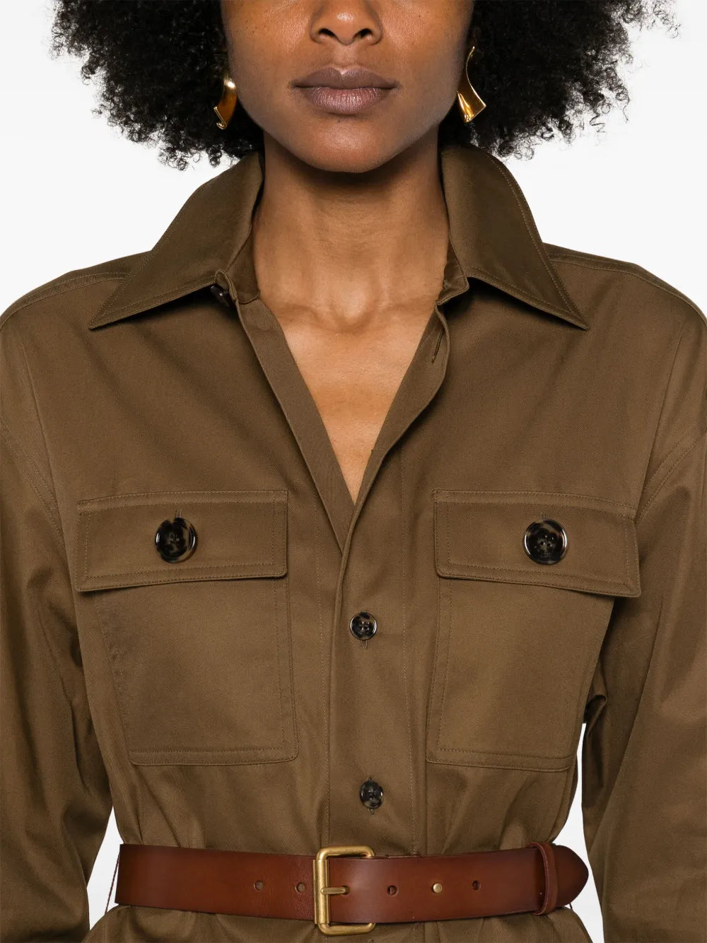 Robes Robe chemise Saint Laurent Marron Femme