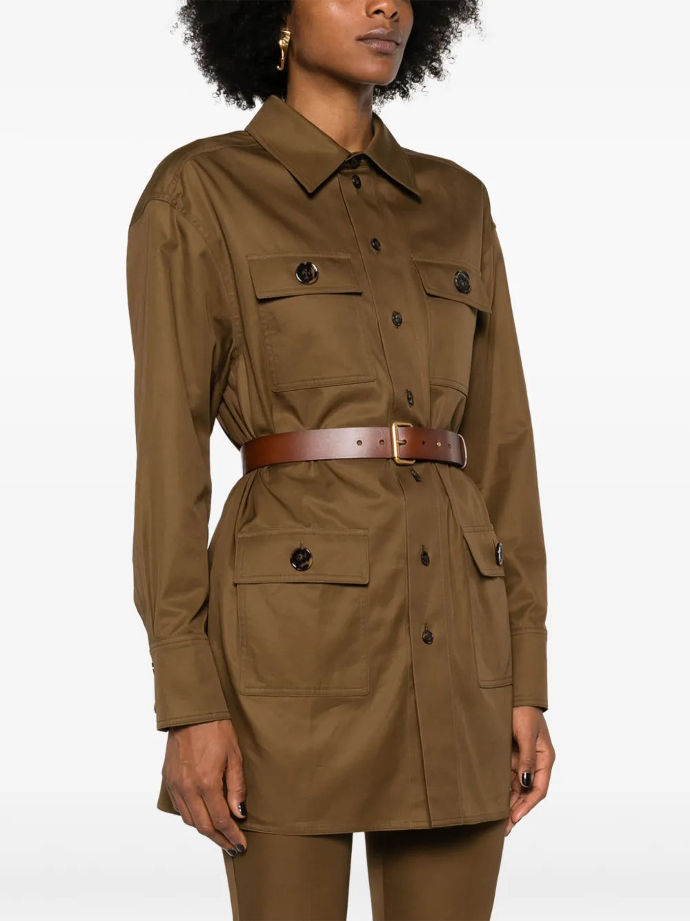 Robes Robe chemise Saint Laurent Marron Femme