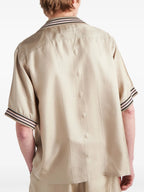 Camisas Camisa de Seda Prada Bege Homme