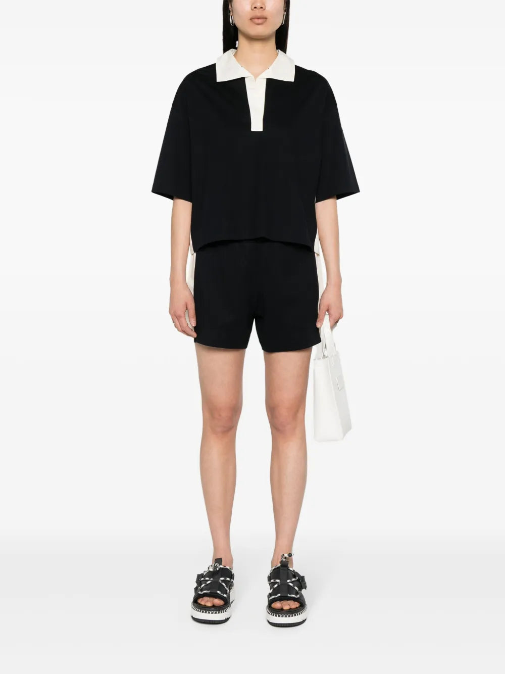 Shorts Short en coton Moncler Bleu foncé Femme