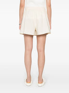 Shorts Calças Curtas de Algodão Moncler Bege Femme