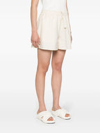 Shorts Calças Curtas de Algodão Moncler Bege Femme