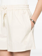 Shorts Calças Curtas de Algodão Moncler Bege Femme