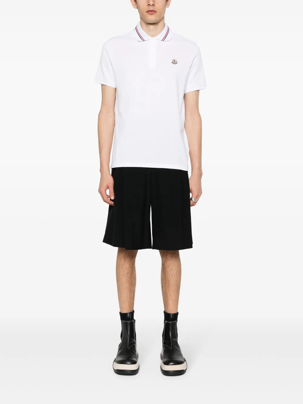 Polos Polo com Borda Moncler Branco Homme