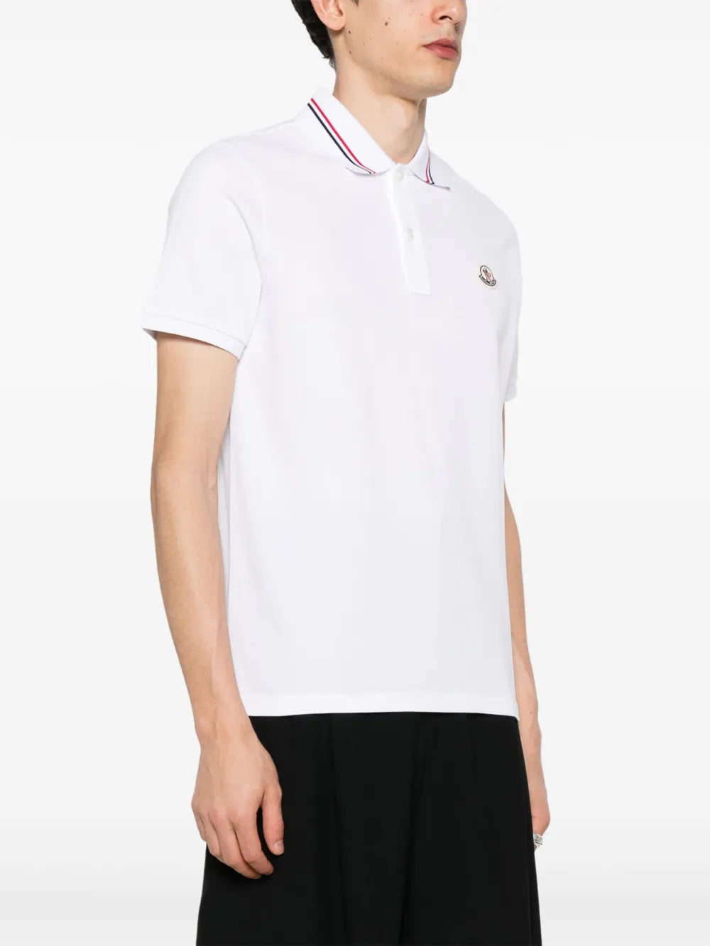 Polos Polo con Ribete Moncler Blanco Homme