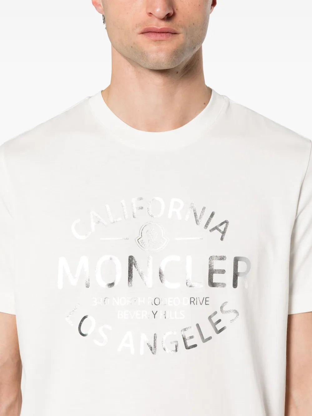 T-shirts T-shirt à logo imprimé Moncler Blanc Homme