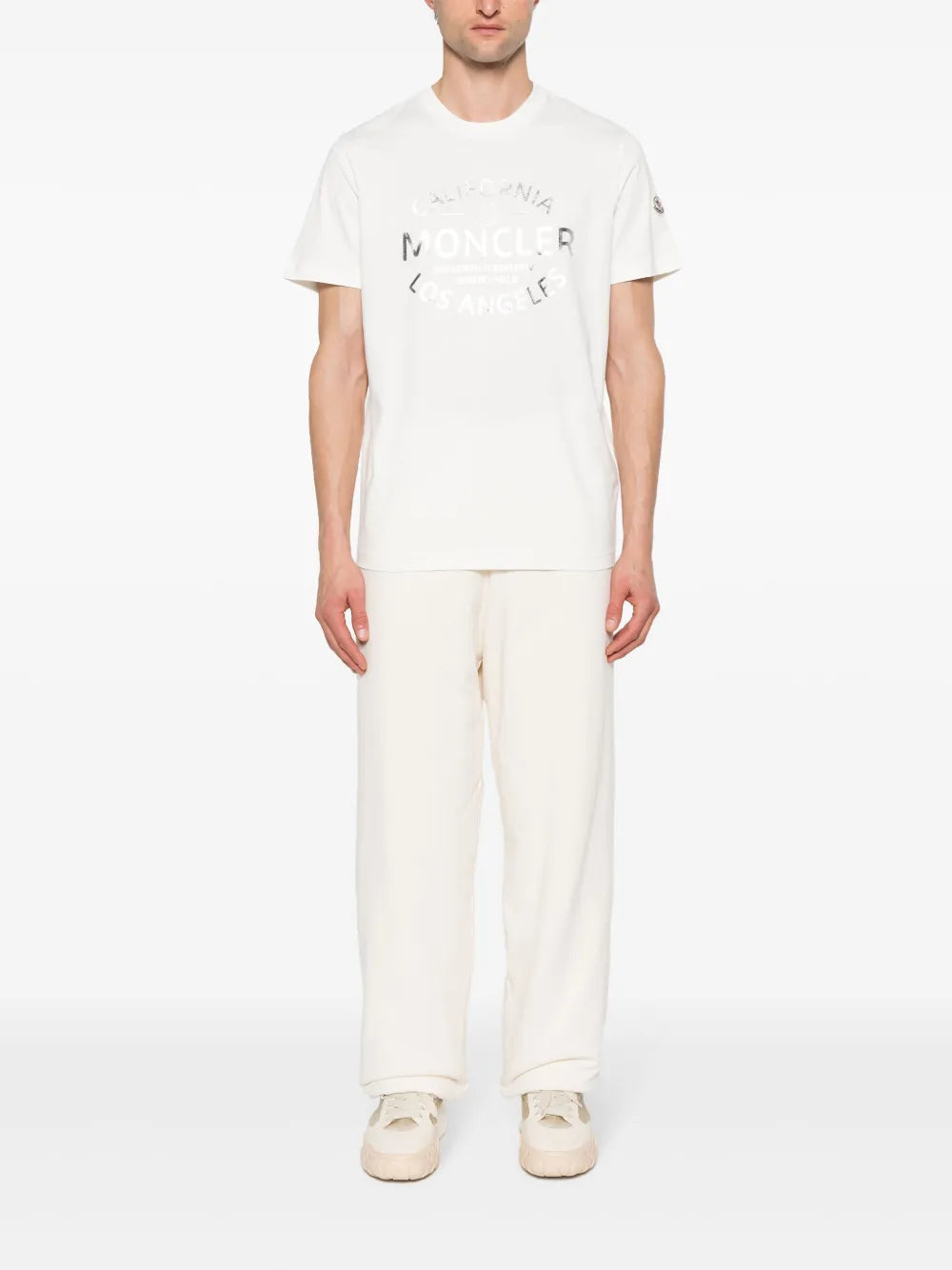 T-shirts T-shirt à logo imprimé Moncler Blanc Homme