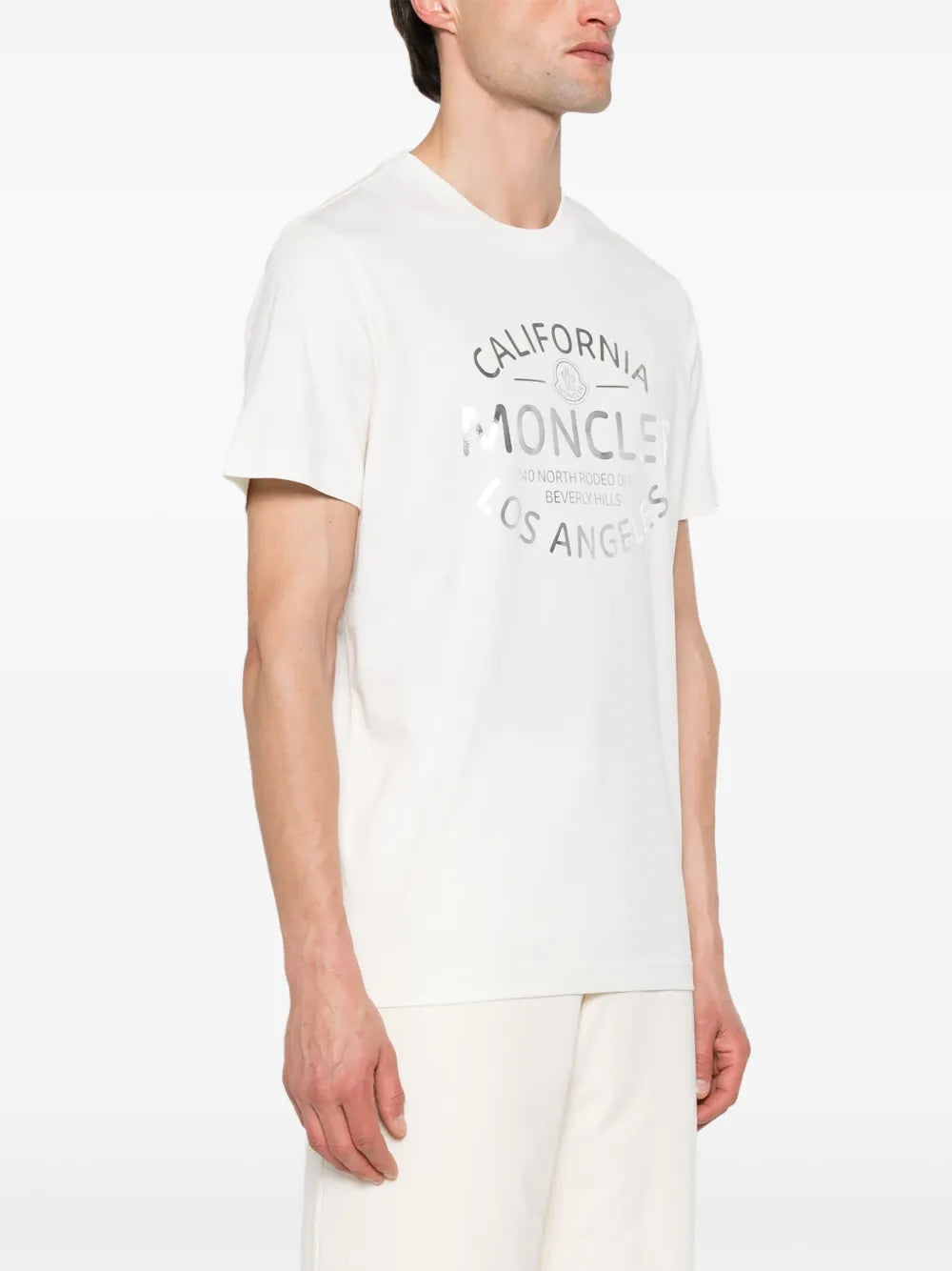 T-shirts T-shirt à logo imprimé Moncler Blanc Homme