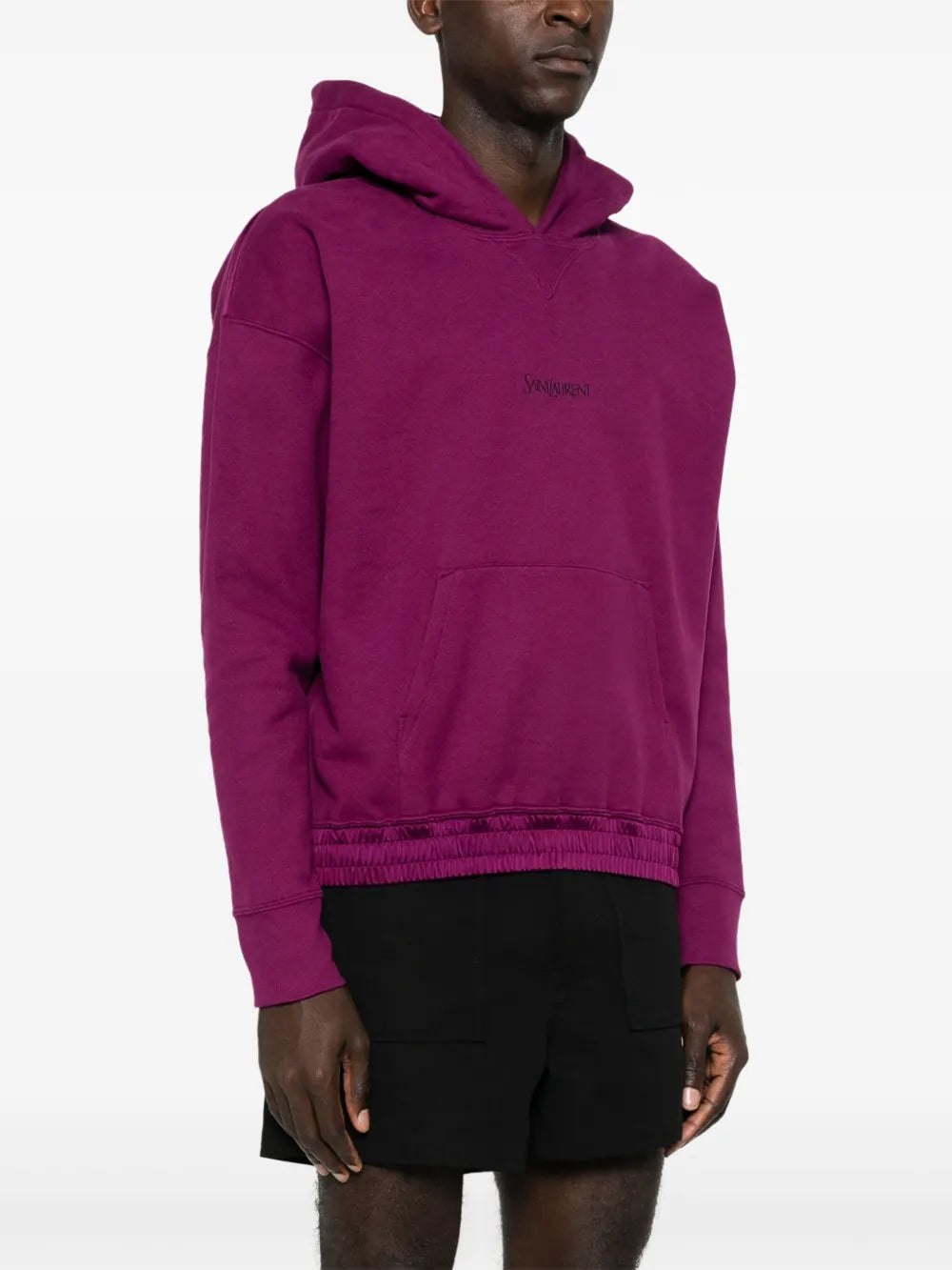 Moletons Sweatshirt com Capuz Logotipo Saint Laurent Roxo Homme