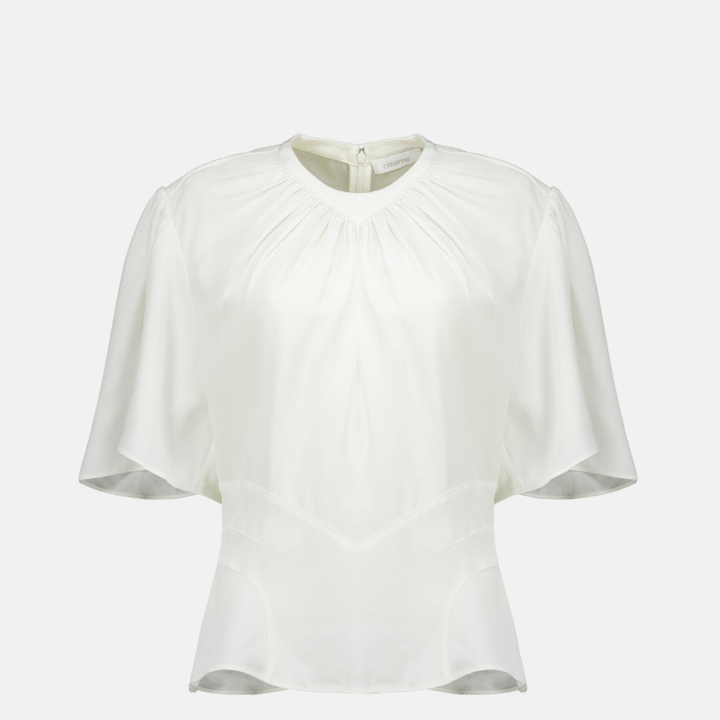 Tops Weißes Rüschenshirt Rabanne Blanc Femme