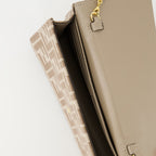 Handbags and shoulder bags Baguette Wallet with Chain Fendi Beige Femme