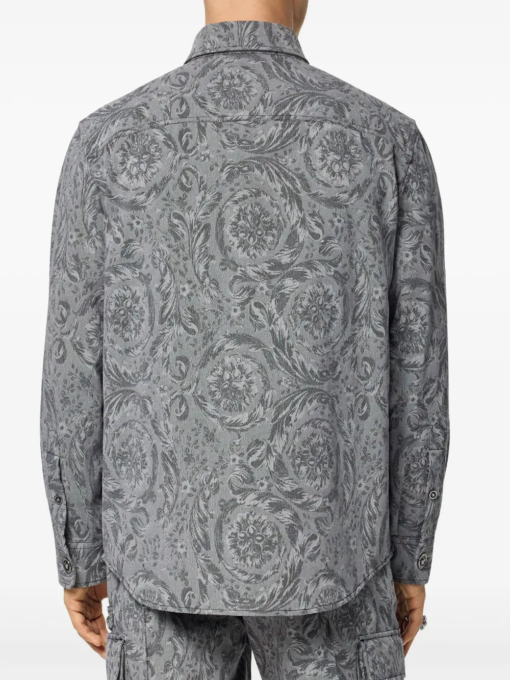 Hemden Barocco Overshirt Versace Grau Männer