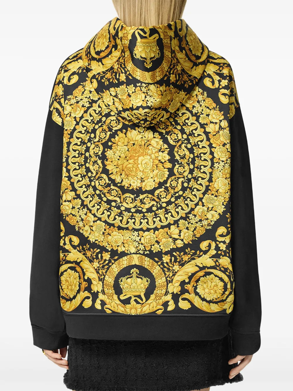Felpe Hoodie Barocco Versace Giallo Femme