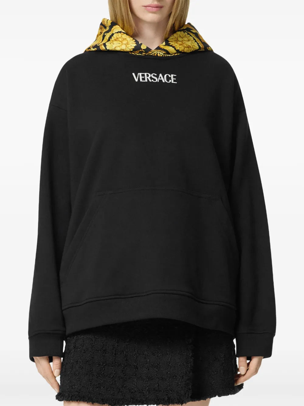 Felpe Hoodie Barocco Versace Giallo Femme