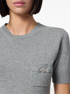 T-shirts Haut en cachemire Versace Gris Femme