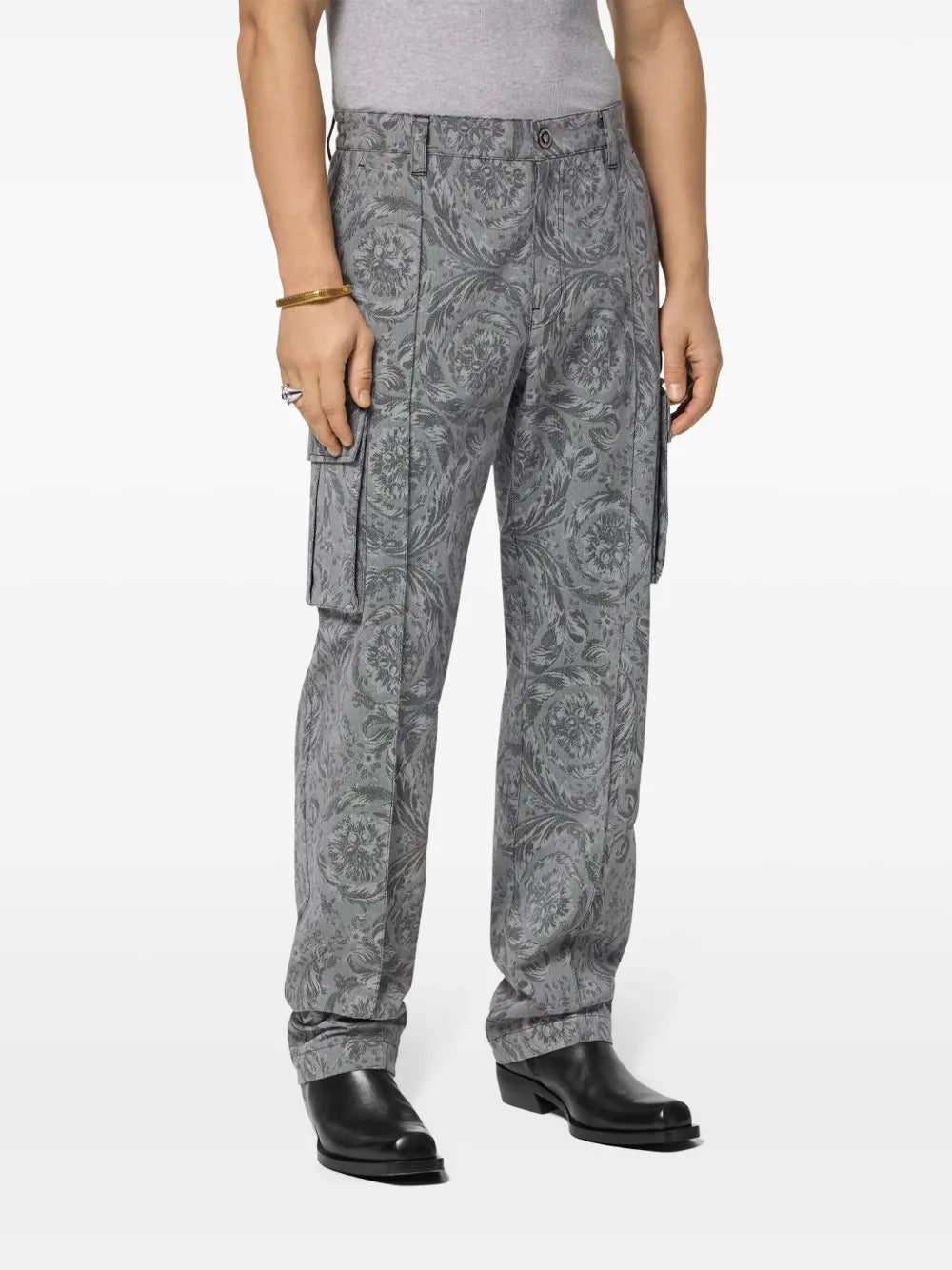 Pantalones Pantalones Barocco Versace Gris Homme
