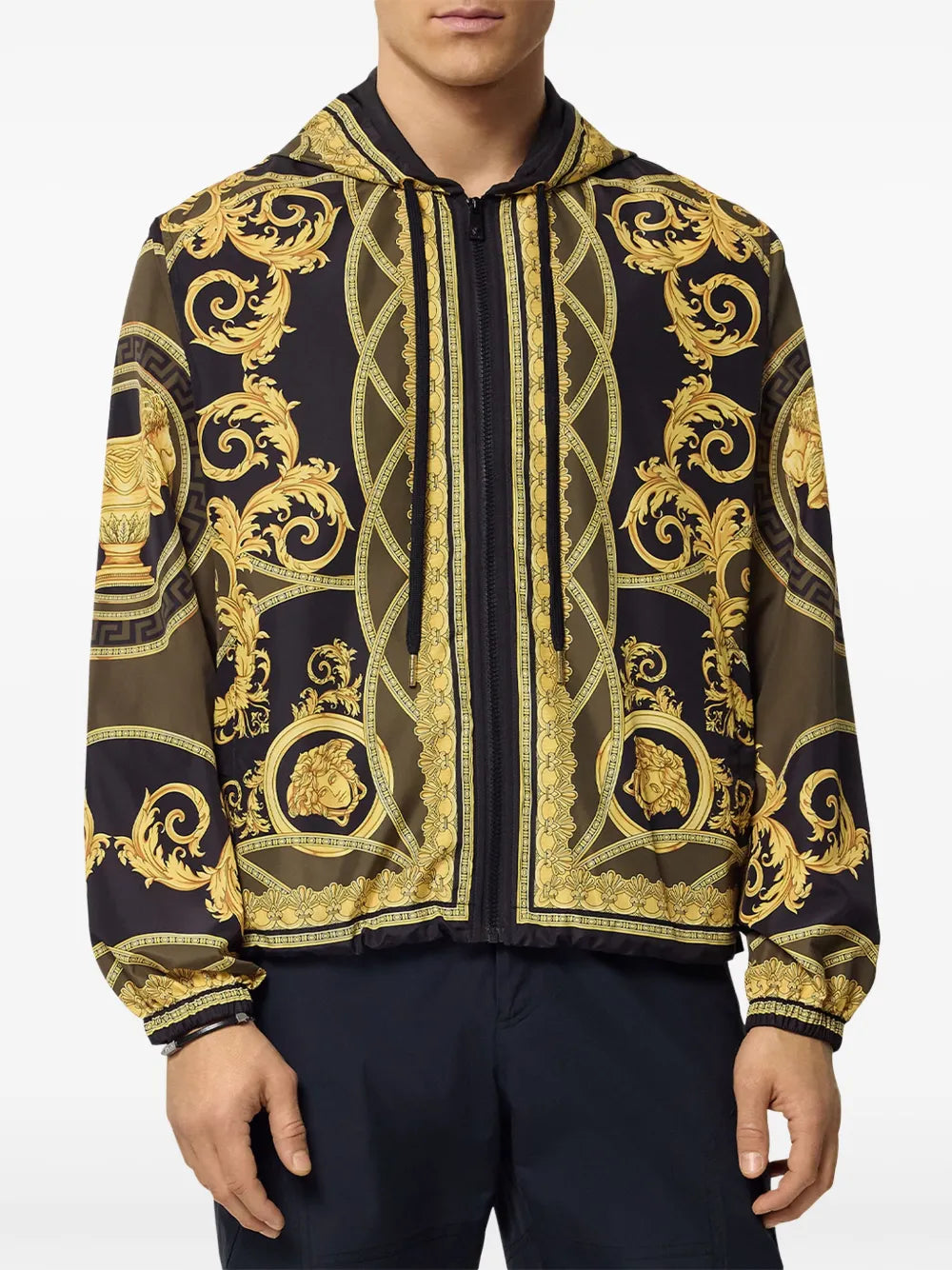 Chaquetas Chubasquero Barocco Versace Amarillo Homme