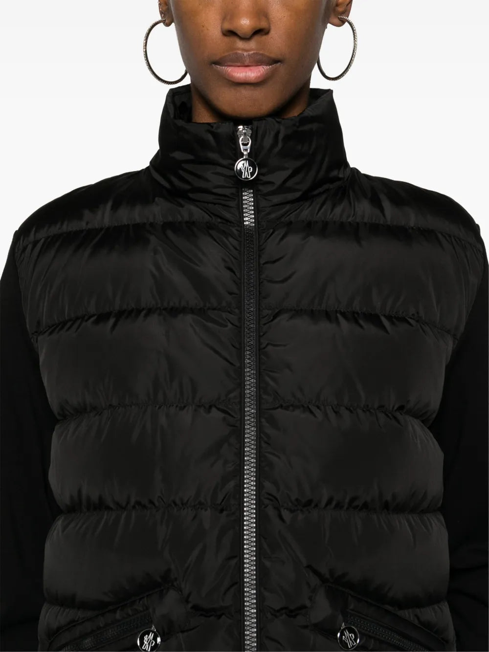 Vestes Veste bi-matière matelassé Moncler Noir Femme