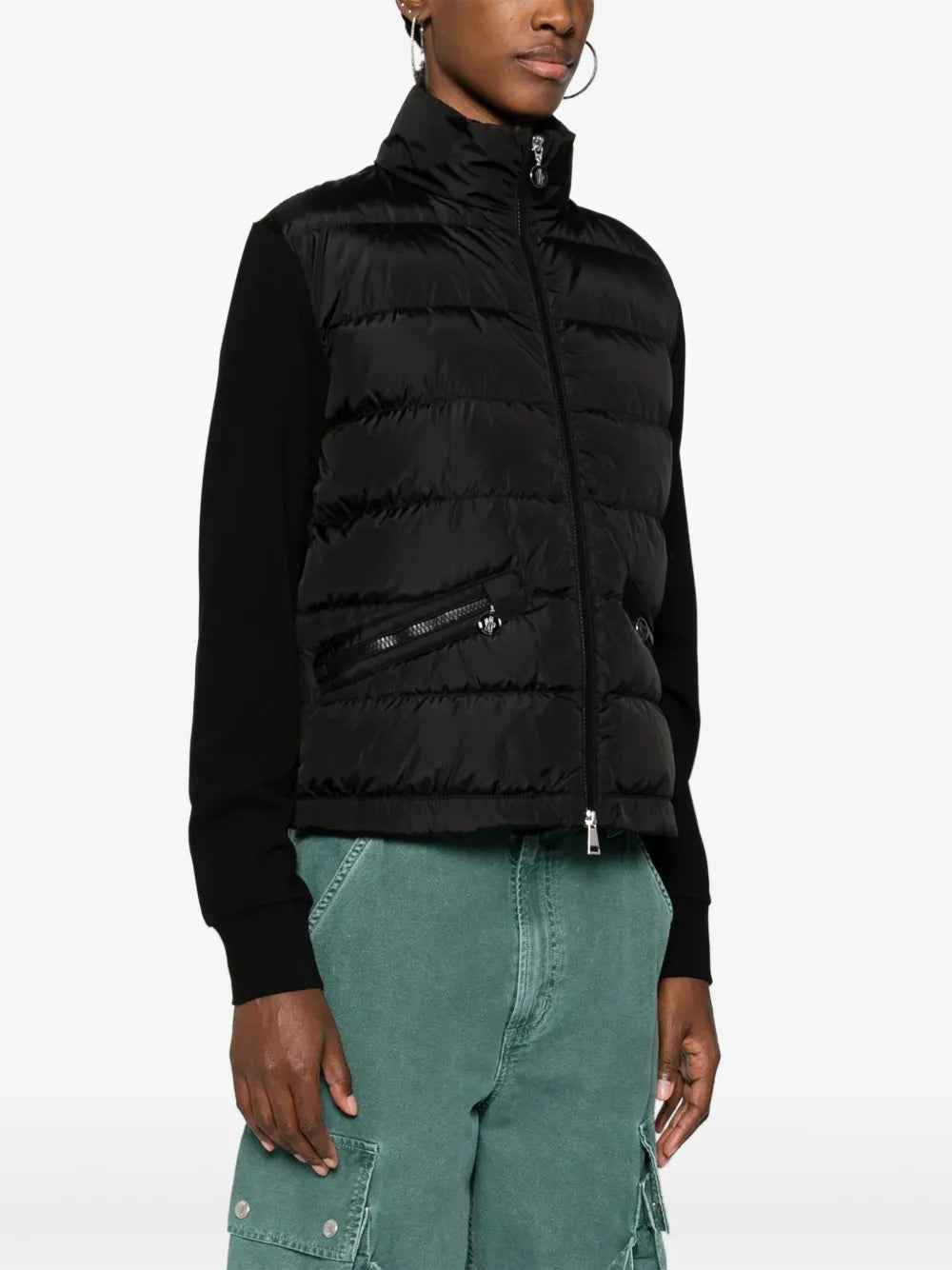 Vestes Veste bi-matière matelassé Moncler Noir Femme