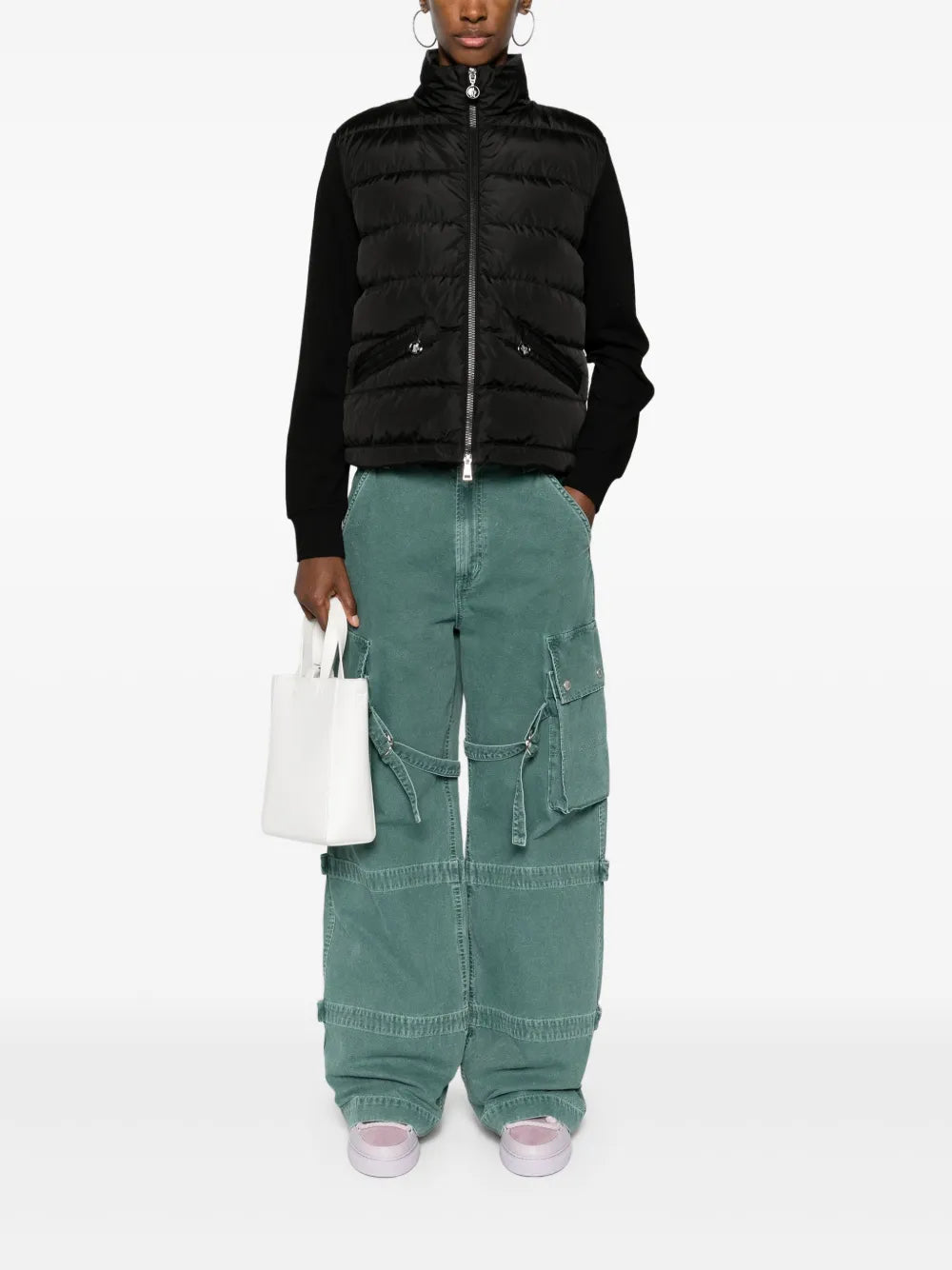 Vestes Veste bi-matière matelassé Moncler Noir Femme
