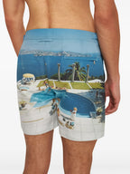 Strandmode Bulldog Fotographische Badehose Orlebar Brown Blau Homme