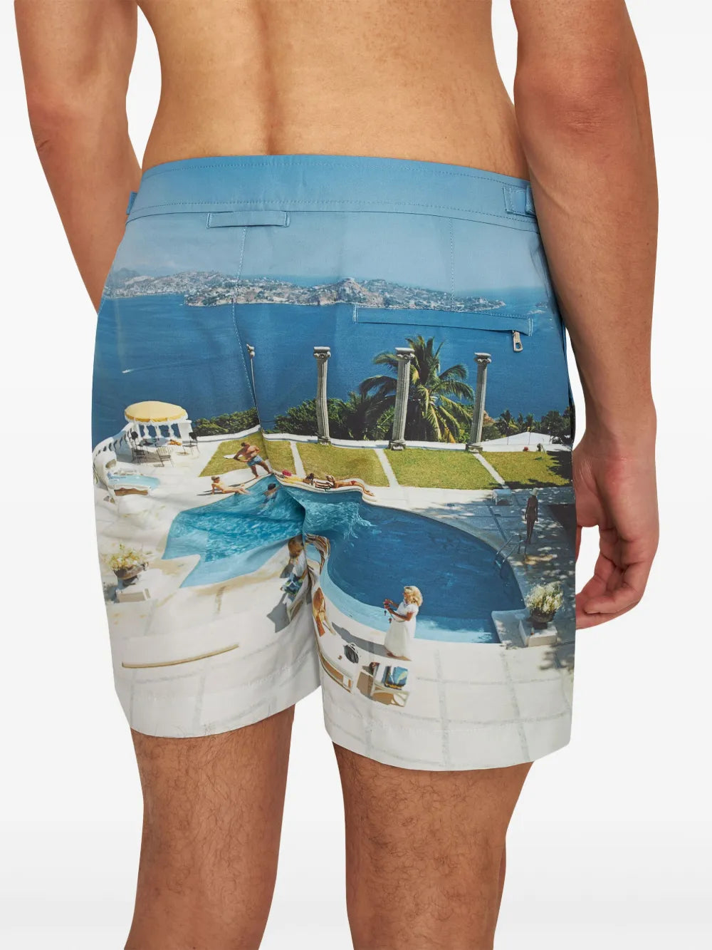 Strandmode Bulldog Fotographische Badehose Orlebar Brown Blau Homme