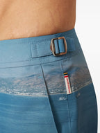 Strandmode Bulldog Fotographische Badehose Orlebar Brown Blau Homme