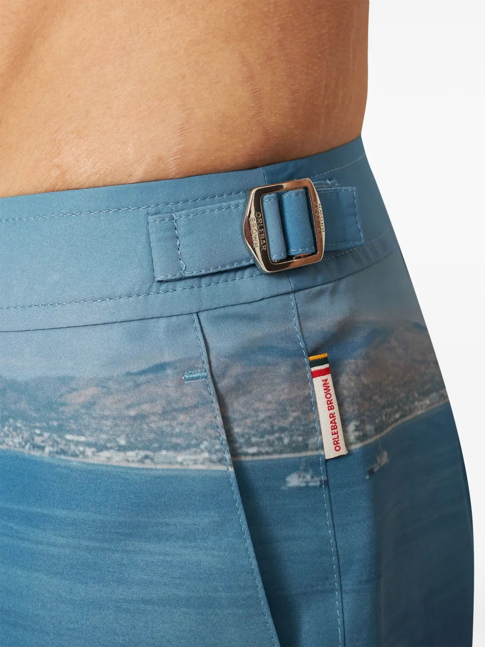 Strandmode Bulldog Fotographische Badehose Orlebar Brown Blau Homme