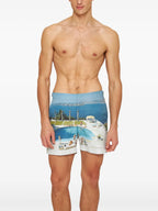 Strandmode Bulldog Fotographische Badehose Orlebar Brown Blau Homme
