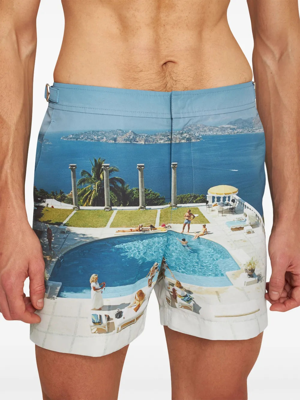 Strandmode Bulldog Fotographische Badehose Orlebar Brown Blau Homme