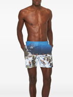 Beachwear Short de bain Bulldog photographic Orlebar Brown Bleu Homme