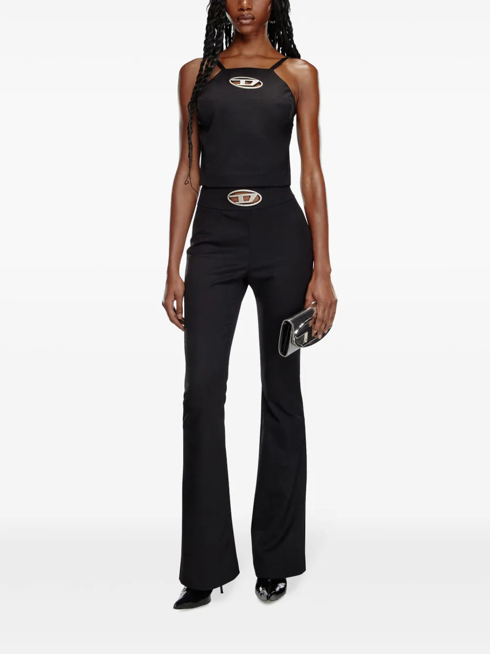 Pants P-Erseur Flared Trousers Diesel Black Femme