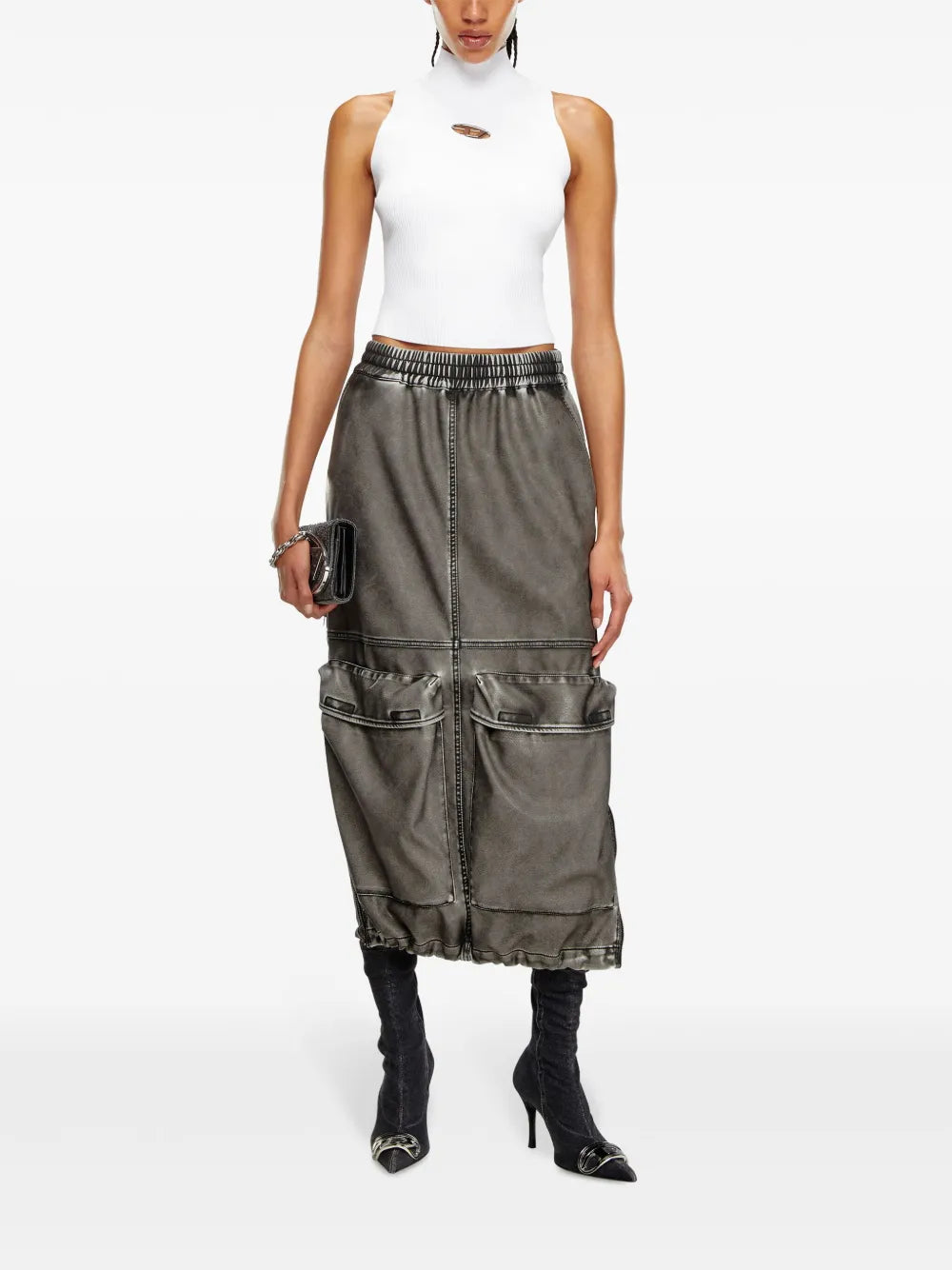 Top Top M-Onervax con Collo Alto Diesel Bianco Femme