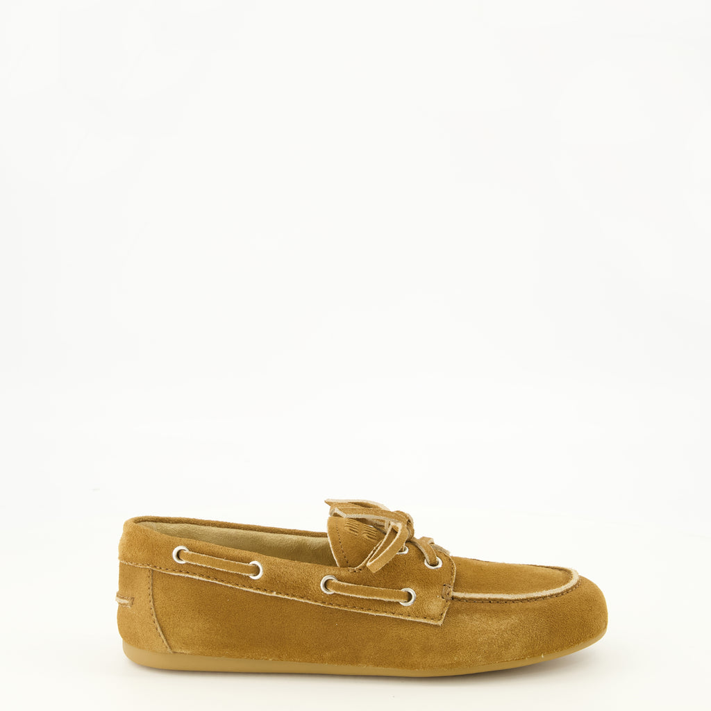 Mocassins Braune Wildleder Deck Loafers Miu Miu Marron Femme