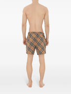 Beachwear Maillot de bain à carreaux Burberry Beige Homme